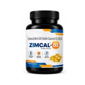 Zimcal-D3 60,000 IU Vitamin D3 Soft Gelatin Capsules