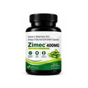 Zimec 400mg Vitamin E, Wheat Germ Oil & Omega-3 Softgel Capsules